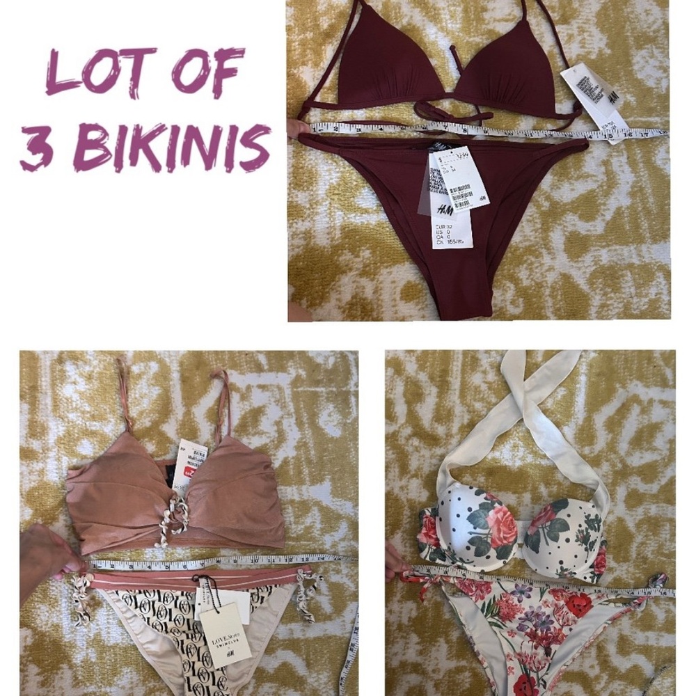 H&M Bikini Lot - Burgundy, Pink, Floral